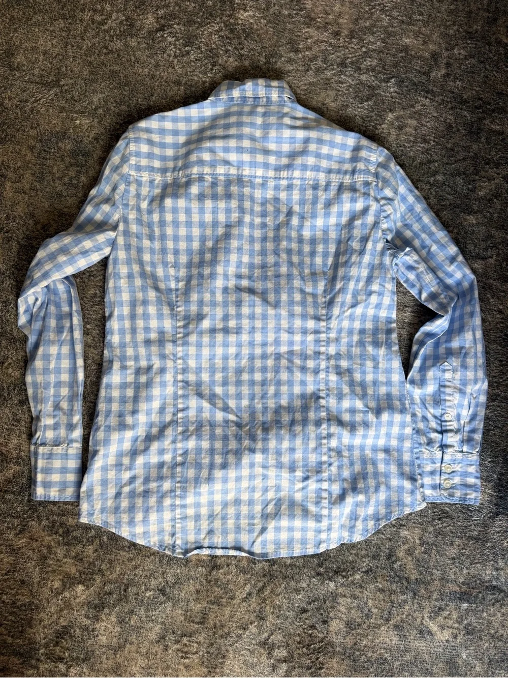 J. Crew Light Blue and White Gingham Button-Down Shirt